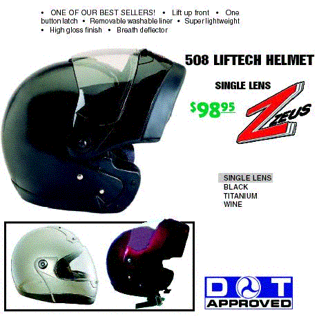 Zeus 508 Liftech Single Lens Helmet
